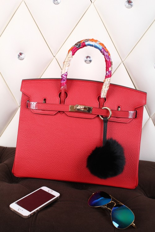 Imitation Hermes Red Birkin Golden Hardware 40cm Bags HJ00005
