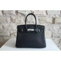 Replica Hermes Black Birkin Silver Hardware 40cm Bags HJ21011