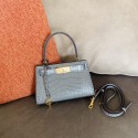 Replica Hermes Bamboo Epsom Kelly Mini II 20cm Handmade Bags HJ202126