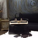 AAA Hermes Shiny Alligator Crocodile Birkin 35cm Gold Hardware Handstitched, Noir Black RS02677