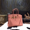 AAA Knockoff Hermes Birkin 30cm Taurillon Clemence Calfskin Bag Handstitched Gold Hardware, Rose The Laiton/Rose Tea 3L RS00515