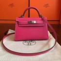 Hermes Rose Red Epsom Kelly Mini II 20cm Handmade Bags HJ202103