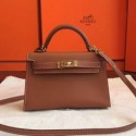 Hermes Gold Swift Kelly Mini II 20cm Handmade Bags HJ202116