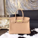Knockoff Best Hermes Birkin 30/35cm Togo Calfskin Bag Handstitched Gold Hardware, Tabac Camel CK24 RS20994