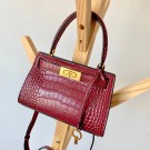 New Hermes Bamboo Epsom Kelly Mini II 20cm Handmade Bags HJ202125