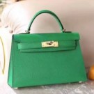 Hermes Bamboo Epsom Kelly Mini II 20cm Handmade Bags HJ202102