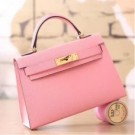 Hermes Pink Epsom Kelly Mini II 20cm Handmade Bags HJ202123