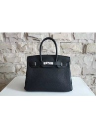 Replica Hermes Black Birkin Silver Hardware 40cm Bags HJ21011