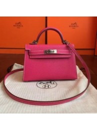 Hermes Rose Red Epsom Kelly Mini II 20cm Handmade Bags HJ202103