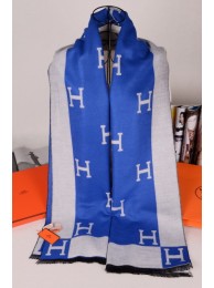 Copy AAAAA Hermes Wool Scarf Blue Silver RS19907
