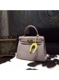 Copy Cheap Hermes Kelly 28cm Togo Calfskin Bag Handstitched Gold Hardware, Gris Tourterelle CK81 RS07843