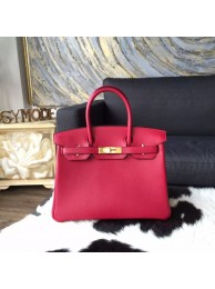 Copy Hermes Birkin 30cm Swift Calfskin Bag Handstitched Gold Hardware, Ruby B5 RS18654