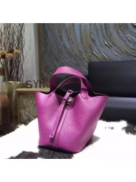 Fake High Quality Hermes Picotin Lock Bag 18cm/22cm Taurillon Clemence Palladium Hardware Handstitched, Anemone P9 RS10116