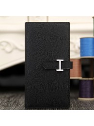 Hermes Bearn Gusset Wallet In Black Epsom Leather RS02807