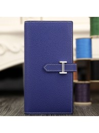 Hermes Bearn Gusset Wallet In Electric Blue Epsom Leather RS00676