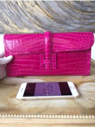 Hermes Jige Elan Clutch 29cm Alligator Crocodile Handstitched, Rose Scheherazade J5 RS01863