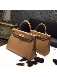 Hermes Kelly 28cm/32cm Epsom Calfskin Bag Handstitched Palladium/Gold Hardware, Alezan 3G RS09239