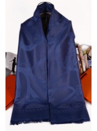 Hermes Silk Shawl Navy RS12066