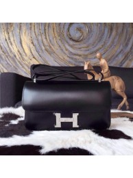 Imitation Hermes Constance Elan 26cm Box Calfskin Handstitched Palladium Hardware, Black RS20342