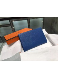 Knockoff Hermes Calvi Card Holder Case Handstitched Taurillon Clemence Calfskin, Blue de Malte RS01881