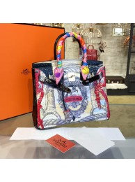 Luxury Customized Hand Painted Hermes Birkin 30cm Croco Bag Handstitched Gold or Palladium Hardware, Black Multicolor RS05879