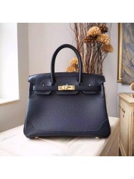 Luxury Hermes Birkin Ghillies 30cm Togo/Swift Calfskin Bag Handstitched, Noir CK89 RS01850