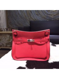 Luxury Hermes Jypsiere 28cm Gypsy Bag Taurillon Clemence Calfskin Palladium Hardware Handstitched, Rose Jaipur T5 RS13094