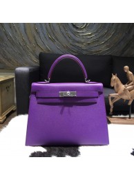 Luxury Hermes Kelly 28cm Epsom Calfskin Sellier Rigide Bag Handstitched Palladium Hardware, Crocus 9W RS05071