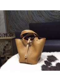 Luxury Hermes Picotin Lock Bag 18cm/22cm Taurillon Clemence Palladium Hardware Handstitched, Natural Sable CK21 RS16208