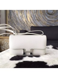 Quality Hermes Constance Elan 26cm Epsom Calfskin Palladium Hardware Handstitched, White RS17270