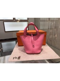Quality Hermes Picotin Lock Taurillon Clemence Leather Palladium Hardware High Quality, Pink 5P RS05089
