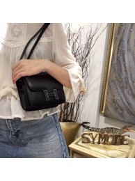 RARE Hermes Mini Constance 18cm Lizard Box Calfskin Palladium Hardware Handstitched, Noir CK89 RS21671