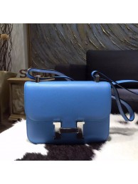 Replica AAA Hermes Constance 23cm Epsom Calfskin Original Leather Handstitched Palladium Hardware, Blue Paradise 2T RS17383
