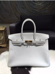 Replica Cheap Hermes Birkin 35cm Togo Calfskin Bag Handstitched Gold Hardware, Blanc RS04505