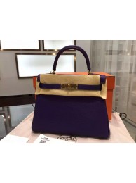 Replica Cheap Hermes Kelly 28cm Togo Leather Gold Hardware High Quality, Iris 9K RS17314