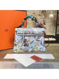 Replica Customized Hand Painted Hermes Kelly 32cm Togo Calfskin Bag Handstitched Gold or Palladium Hardware, Botanical Garden Multicolor RS00903