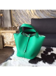 Replica Fashion Hermes Picotin Lock 18cm/22cm Taurillon Clemence Calfskin Bag Handstitched Palladium Hardware, Menthe 6W RS09569