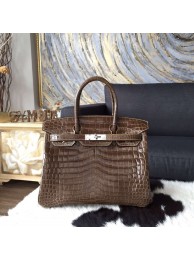 Replica Hermes 30cm Shiny Alligator Crocodile Birkin Gold Hardware Handstitched, Vert Veronese 6H RS10621