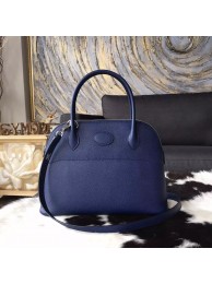 Replica Hermes Bolide 27cm Epsom Calfskin Leather Bag Palladium Hardware Handstitched, Blue Saphir CK73 RS06168
