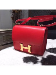 Replica Hermes Constance 18cm Swift Calfskin Gold/Palladium Hardware Handstitched, Rouge Casque Q5 RS04072