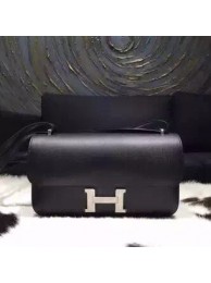 Replica Hermes Constance Elan 26cm Epsom Calfskin Original Leather Hand Stitched Palladium Hardware, Noir Black RS13574