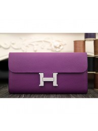 Replica Hermes Constance Wallet In Purple Epsom Leather RS02878
