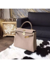 Replica Hermes Kelly 25cm Togo Calfskin Bag Handstitched Gold Hardware, Gris Tourterelle CK81 RS21052