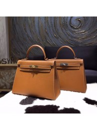 Replica Hermes Kelly 28cm Epsom Calfskin Sellier Rigide Bag Handstitched, Gold CK37 RS00389
