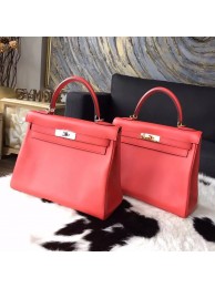 Replica Hermes Kelly 28cm Swift Calfskin Bag Handstitched Gold/Palladium Hardware, Rose Jaipur T5 RS20913