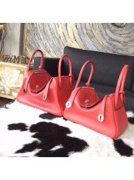 Replica Hermes Lindy 26cm/30cm Swift Calfskin Bag Handstitched Palladium Hardware, Rose Jaipur T5 RS02113
