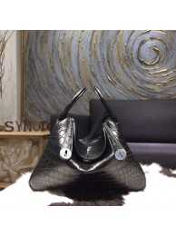 Replica Hermes Lindy 30cm Matte Alligator Crocodile Bag Handstitched Palladium Hardware, Noir Black RS15938