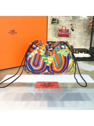 Replica Hermes Silk Fourbi Carre en Cravates GM Bag Insert with Orange Leather Fall/Winter 2016 Collection, Orange/Blue Multicolor RS11115