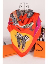 Replica Hermes Zebra Silk Scarf Orange RS21033