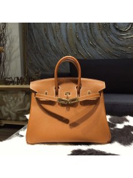 Replica Quality Hermes Birkin 25cm Epsom Calfskin Bag Handstitched Gold Hardware, Gold CK37 RS16636